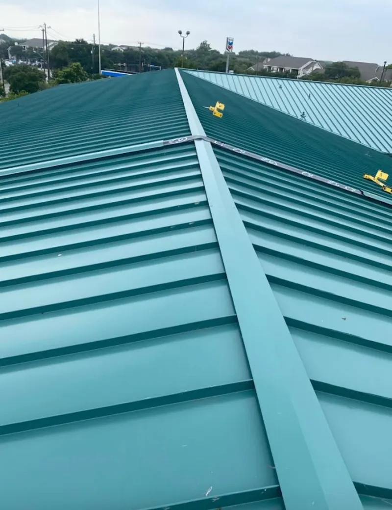 Green commercial metal roof ridge and valley for Metal Roof Repair in Chattanooga